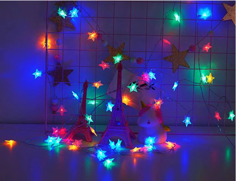 USB/Battery Operated Star String Lights LED Fairy Lights Christmas Garland For Party Wedding Home Outdoor Patio Decoration