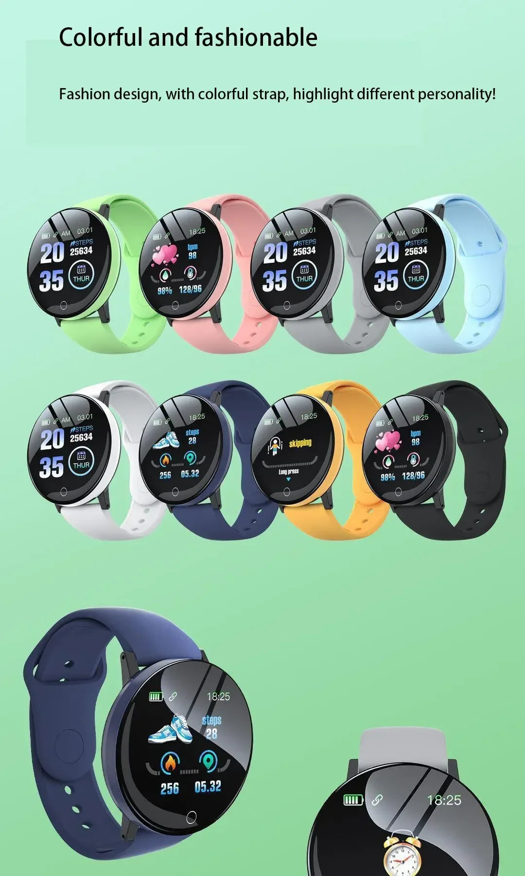 Smartwatch Circular Color Screen Multiple Sports Modes Call Information Reminder Photo Taking Music Smart Bracelet