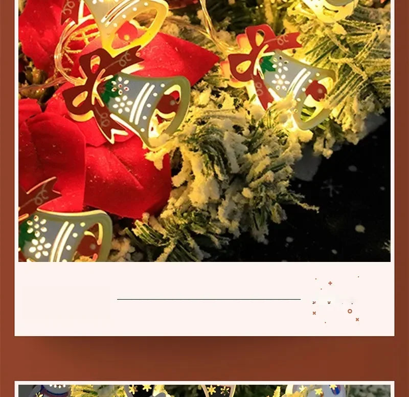 Christmas LED Light String Santa Claus Elk Snowman Xmas Ornament String Light Christmas Decorations 2023 New Year Navidad Gift