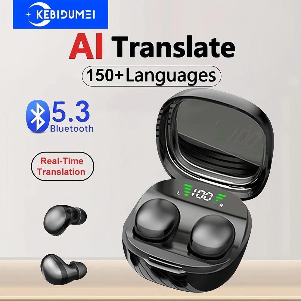 Bluetooth 5.3 AI Translation Earphones Wireless Sleep Headsets 150+Language Headphones HiFi Noise Reduction Earbuds for XIAOMI