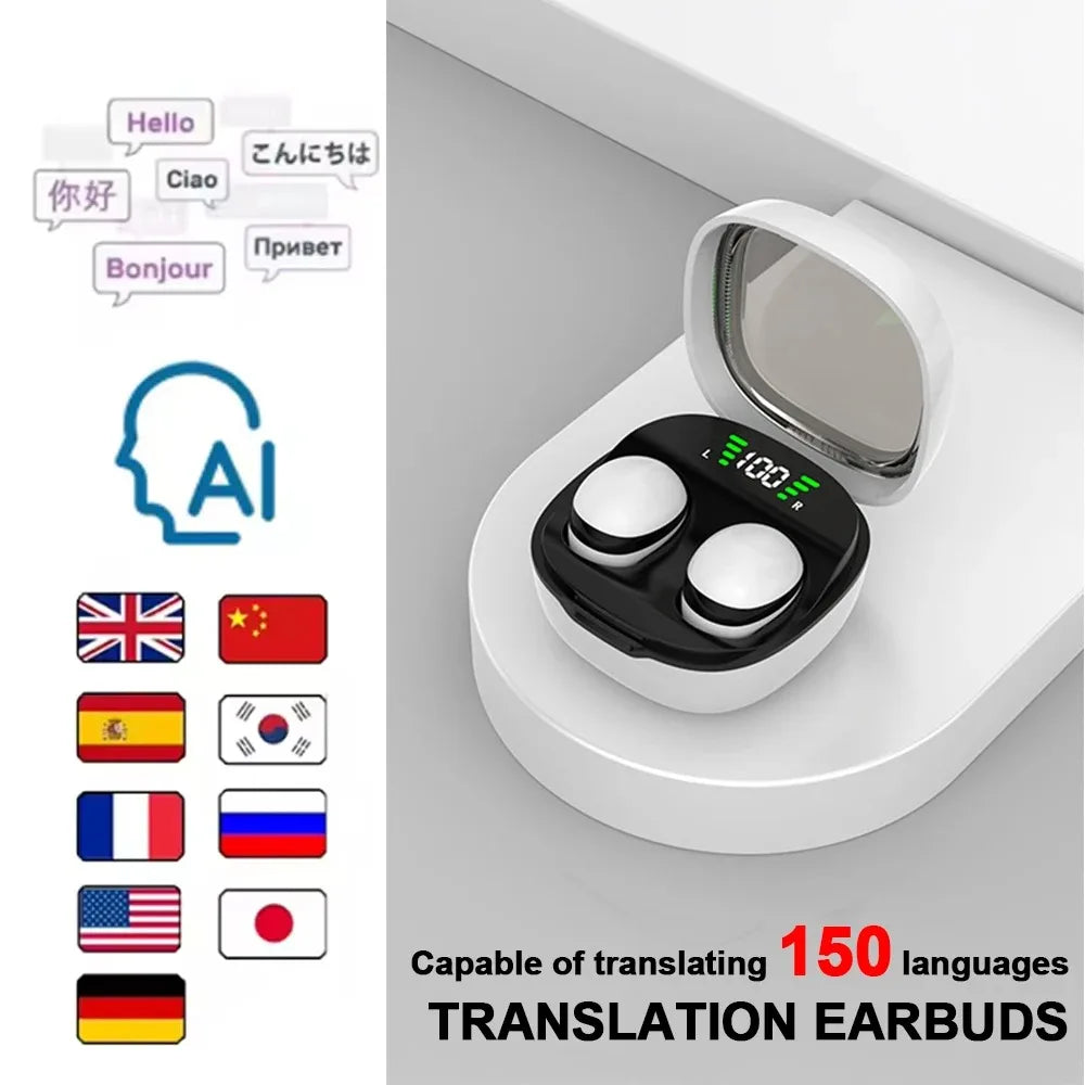 Bluetooth 5.3 AI Translation Earphones Wireless Sleep Headsets 150+Language Headphones HiFi Noise Reduction Earbuds for XIAOMI