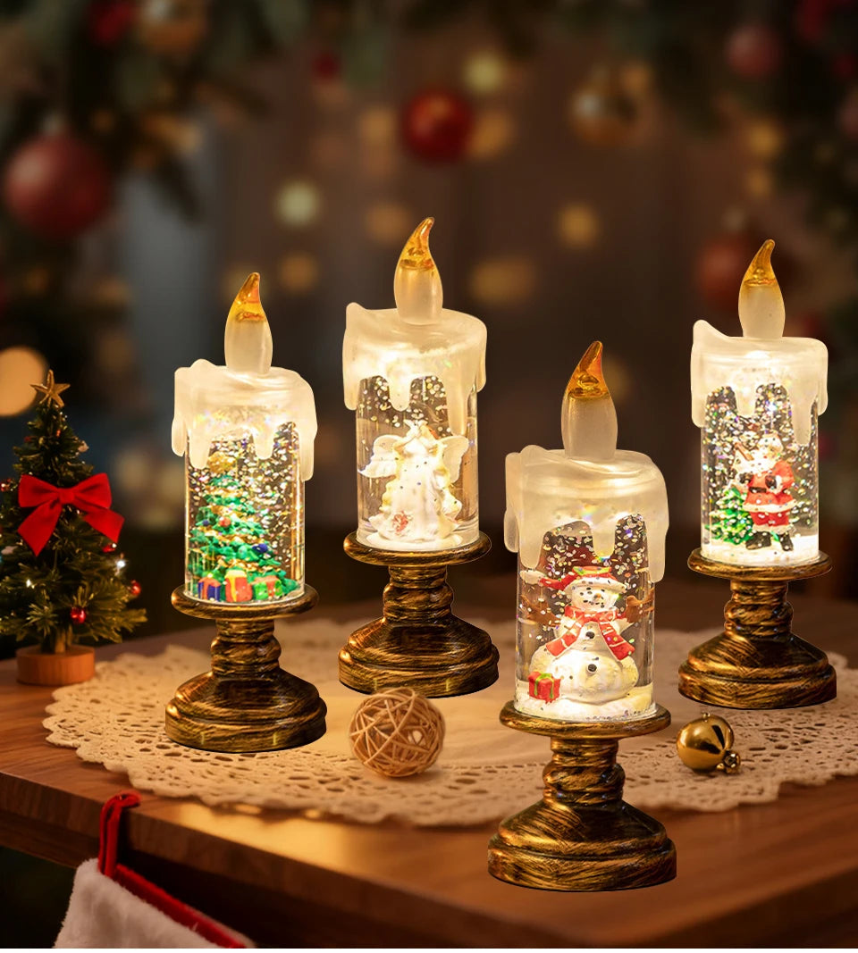 Christmas Decoration Candle Light Creative LED Candle Light Christmas Gift Scene Decoration Creative Gift for Family and Friends