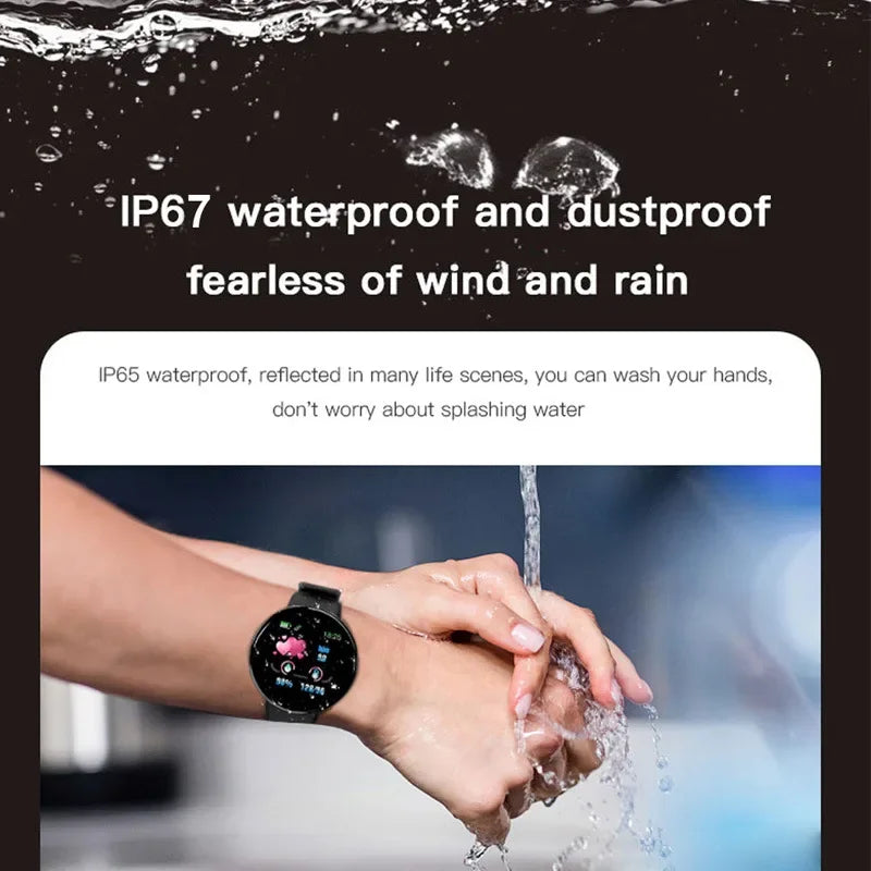D18 Smart Watch Heart Rate Monitor Men's Women's Smartwatch Round Fitness Digital Watches for Men Women Band Bracelet PK D20 Y68