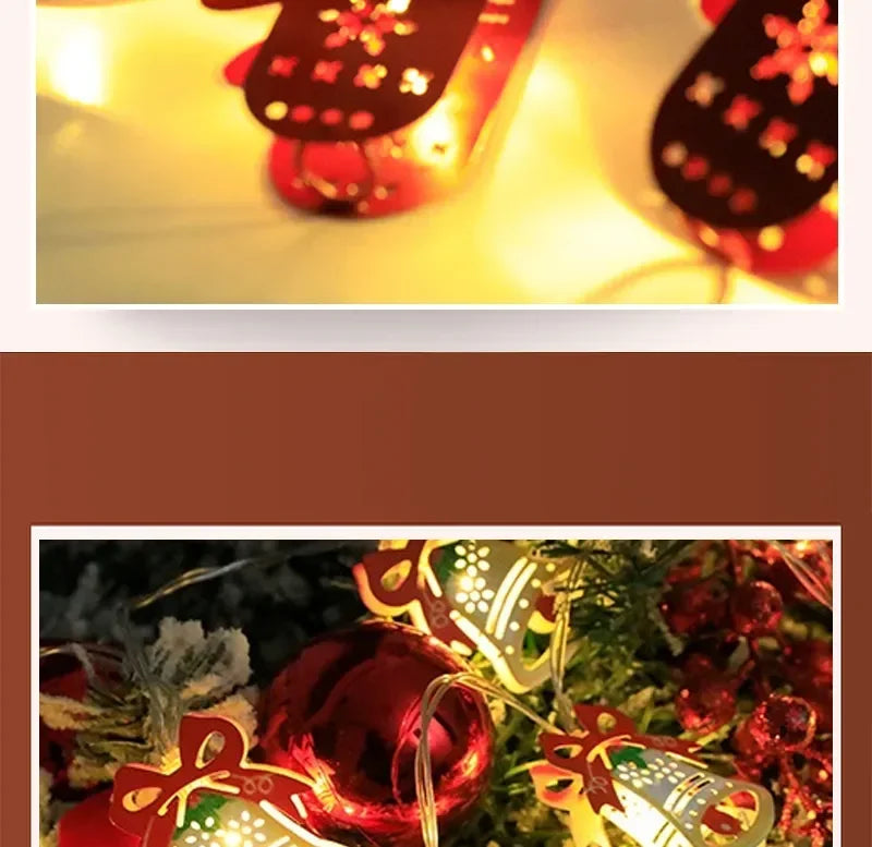 Christmas LED Light String Santa Claus Elk Snowman Xmas Ornament String Light Christmas Decorations 2023 New Year Navidad Gift