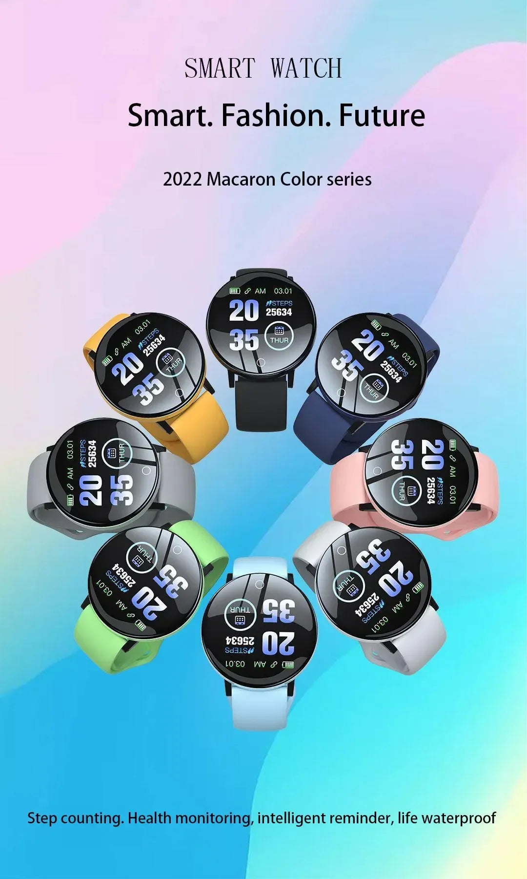 Smartwatch Circular Color Screen Multiple Sports Modes Call Information Reminder Photo Taking Music Smart Bracelet