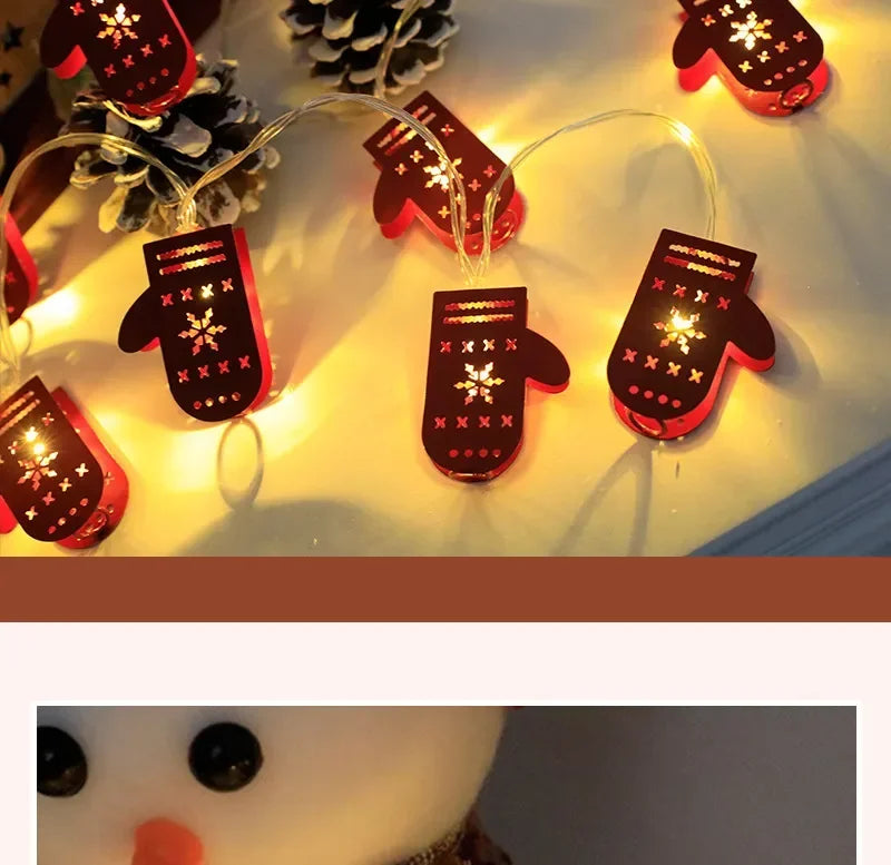 Christmas LED Light String Santa Claus Elk Snowman Xmas Ornament String Light Christmas Decorations 2023 New Year Navidad Gift