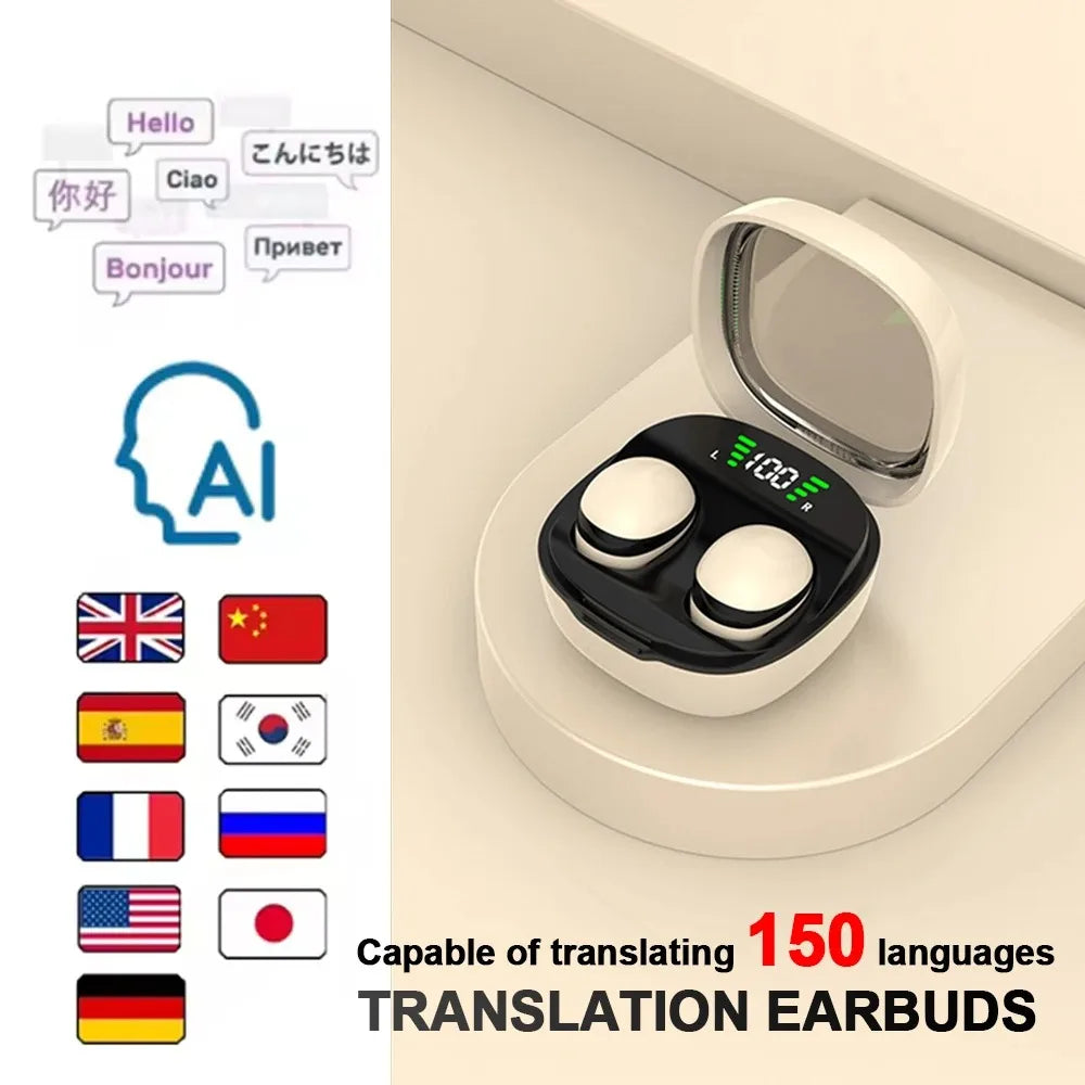 Bluetooth 5.3 AI Translation Earphones Wireless Sleep Headsets 150+Language Headphones HiFi Noise Reduction Earbuds for XIAOMI