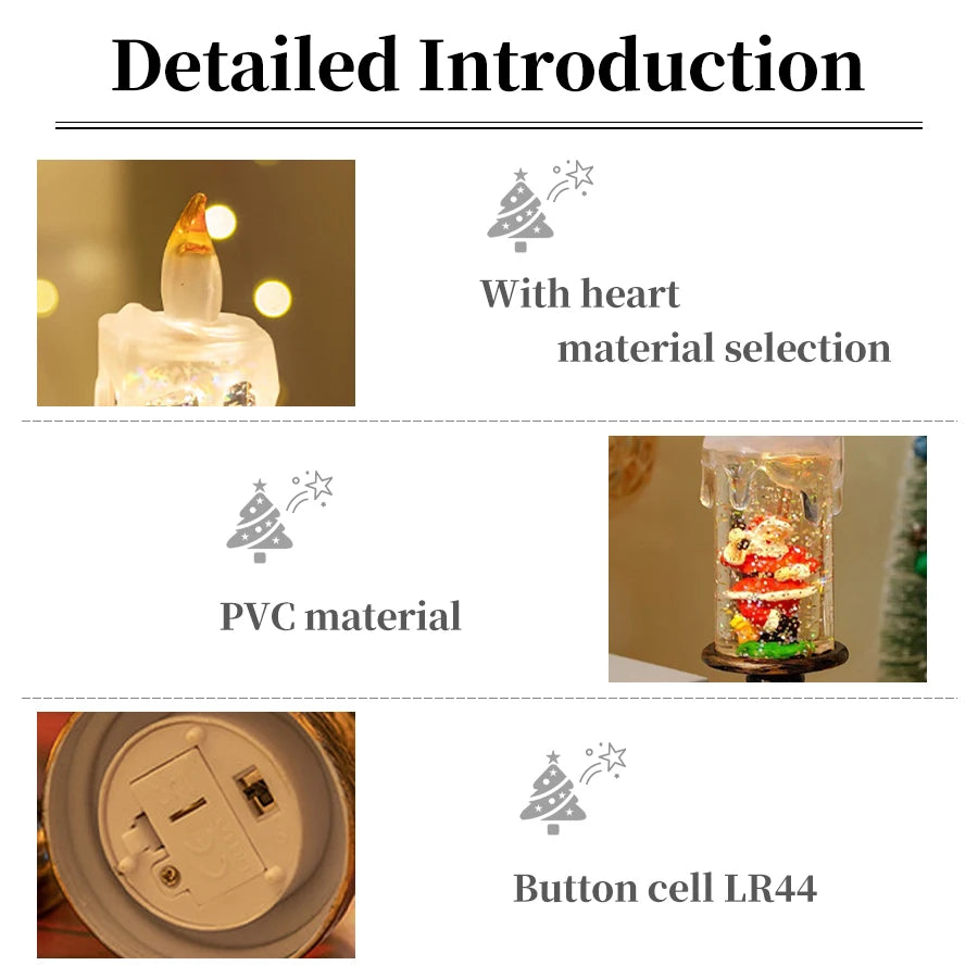 Christmas Decoration Candle Light Creative LED Candle Light Christmas Gift Scene Decoration Creative Gift for Family and Friends